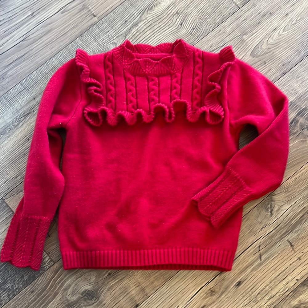 Girl’s Red Sweater, Size 11-12 Yrs